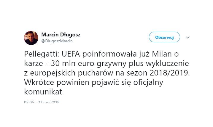 GIGANTYCZNA kara dla Milanu